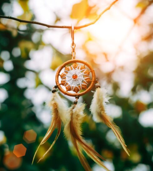 round brown wooden dream catcher