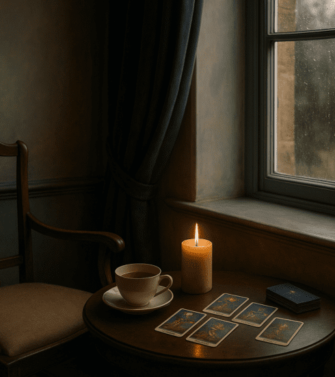 A calm, moody room with soft light and a candle, suggesting intuition and emotional awareness