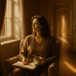 Two people in a calm conversation with one offering thoughtful guidance rather than direct instruction