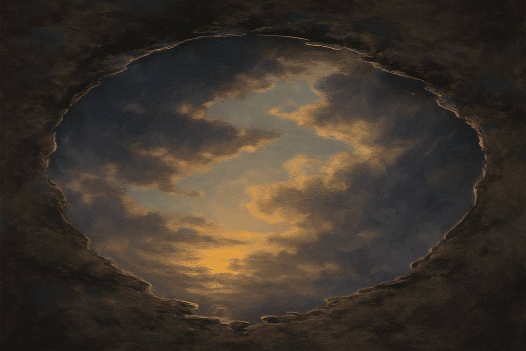 A reflective person looking out at a rainy sky, symbolising the human weather of restlessness