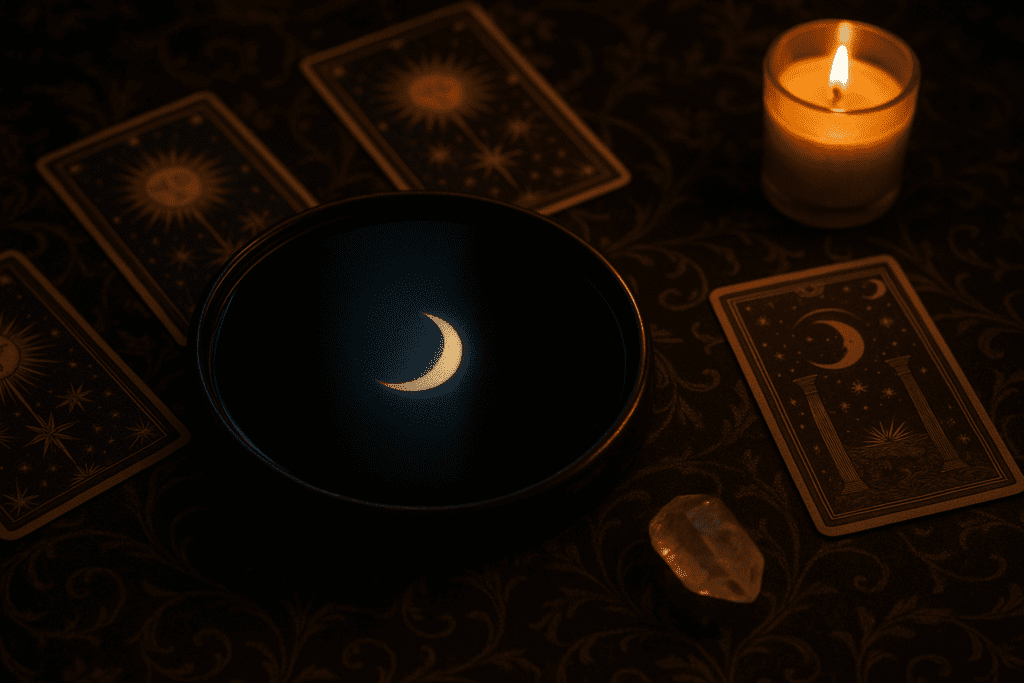 Antique mirror in candlelight symbolising the occult meaning of mirrors