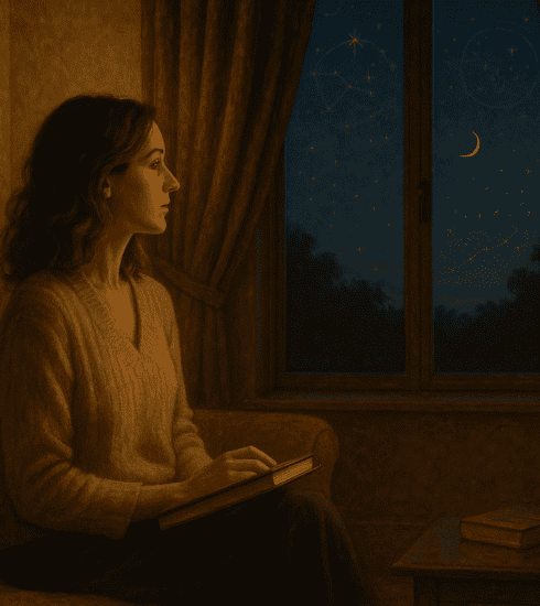 A thoughtful person setting a calm boundary while discussing astrology and accountability